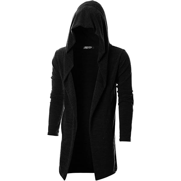 Amazon.com: Kinkia Mens Open Front Long Hooded Cardigan